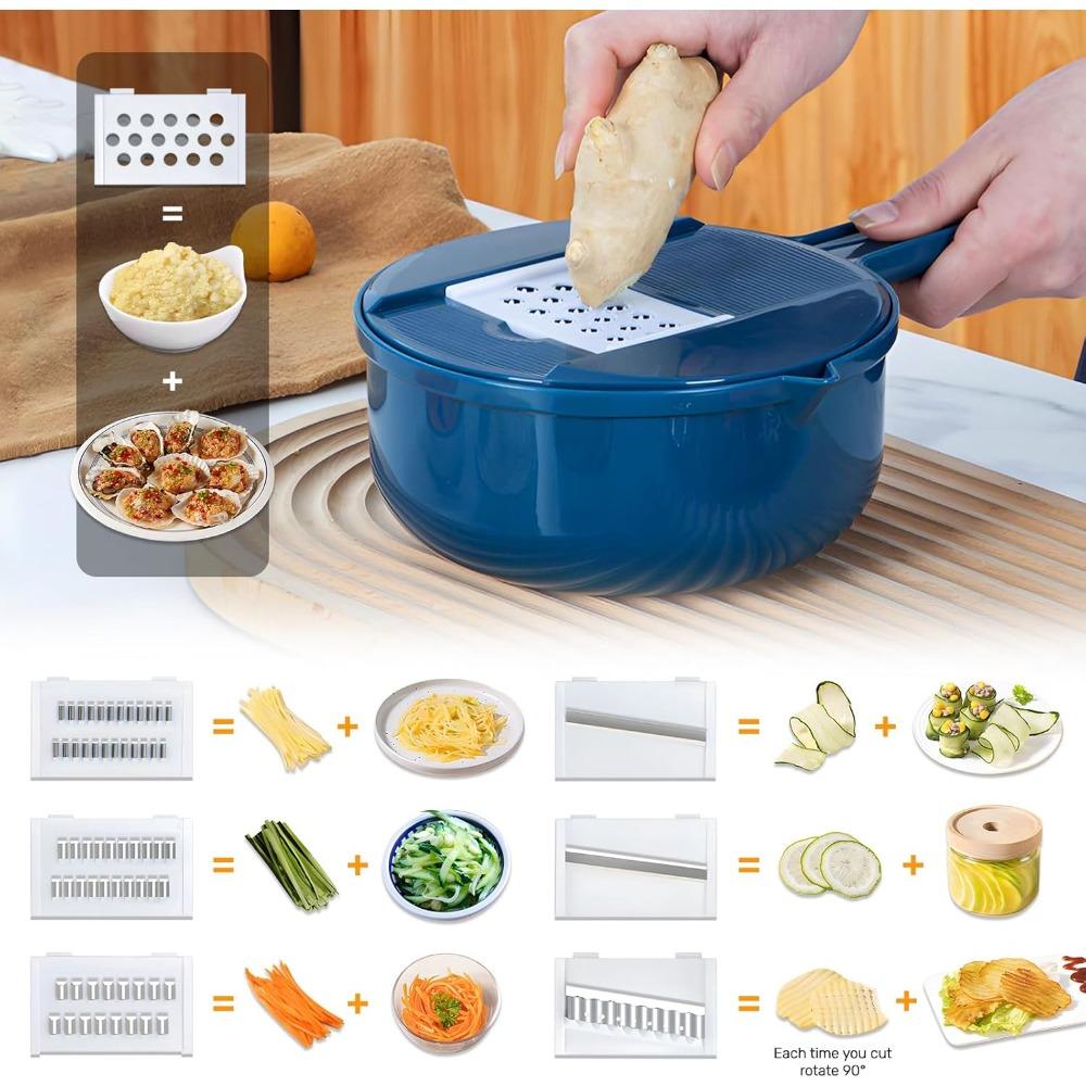 Vegetables Cheese Grater Tool Set Multifunctional Vegetable Cutter with Drain Basket Vegetable Slicer Mandoline Slicer