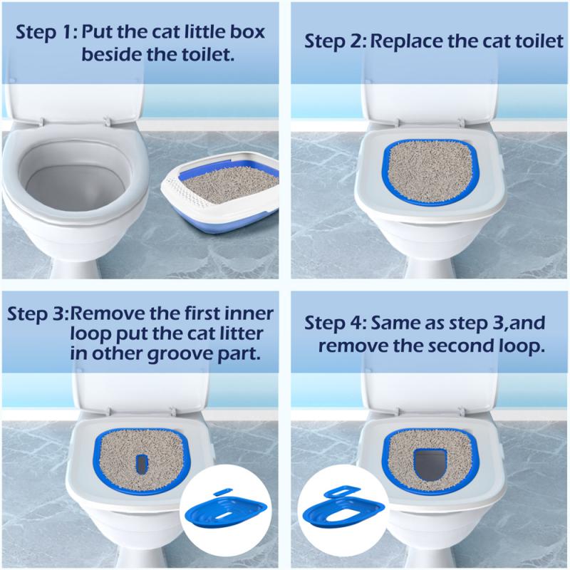 2024 Latest Cat Toilet Toilet Trainer, Reusable Cat Litter Box Without Cat Litter, Teaching Cats Toilet Tools Universal Training