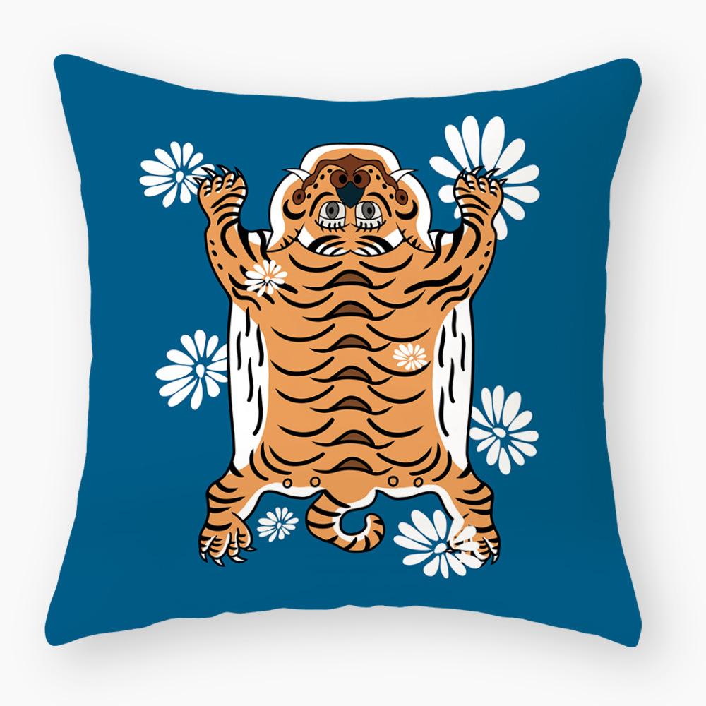 Printed Pillowcase Home Sofa Decorative Cushion Cover Creative Printed Waist Pillowcase