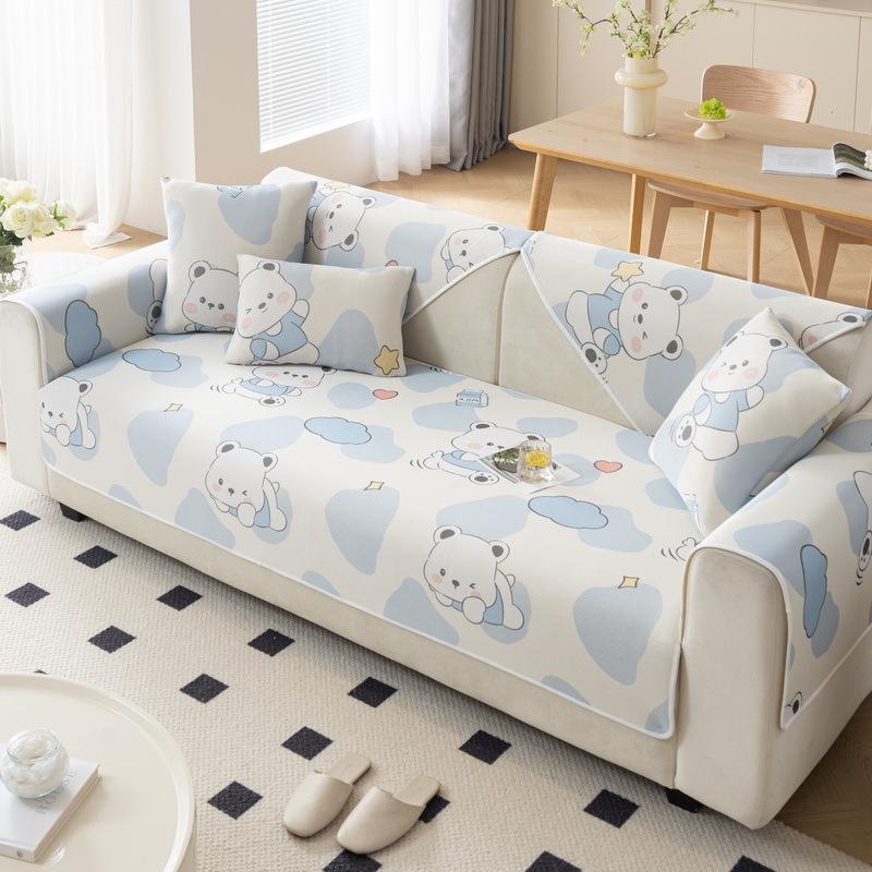 Ice Silk Sofa Cushion Summer Seat Cushion for Summer Non-Slip High-End Cool Pastoral Style Summer Sofa Cool Pad