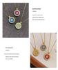 S925 Sterling Silver Lattice Compass Necklace with Cubic Zirconia and Rose Pendant In New Chinese Style