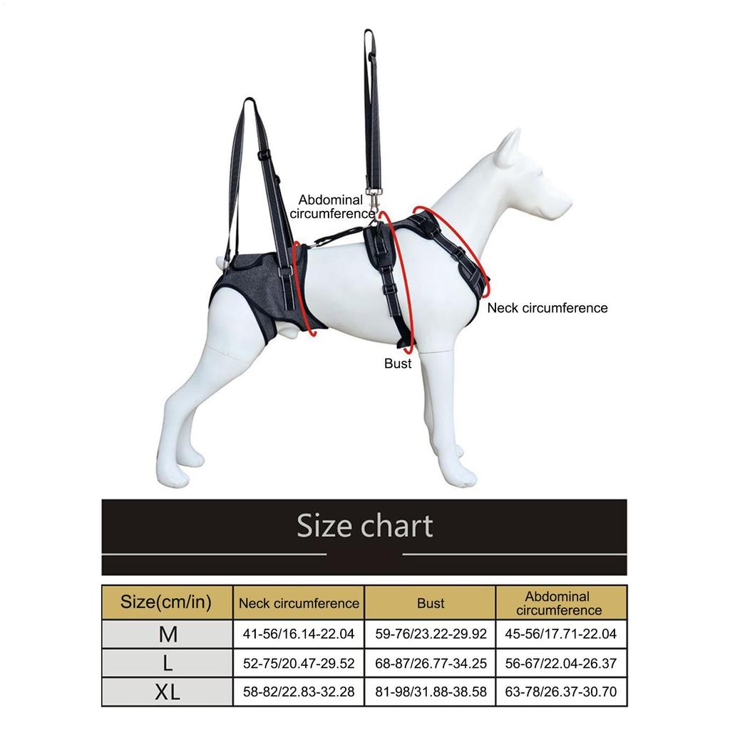 Dog Full Body Lift Support Sling Carrying Aid Vest Brace For Injured Mobility-Challenged Disabled Recovery Rehabilitation Train