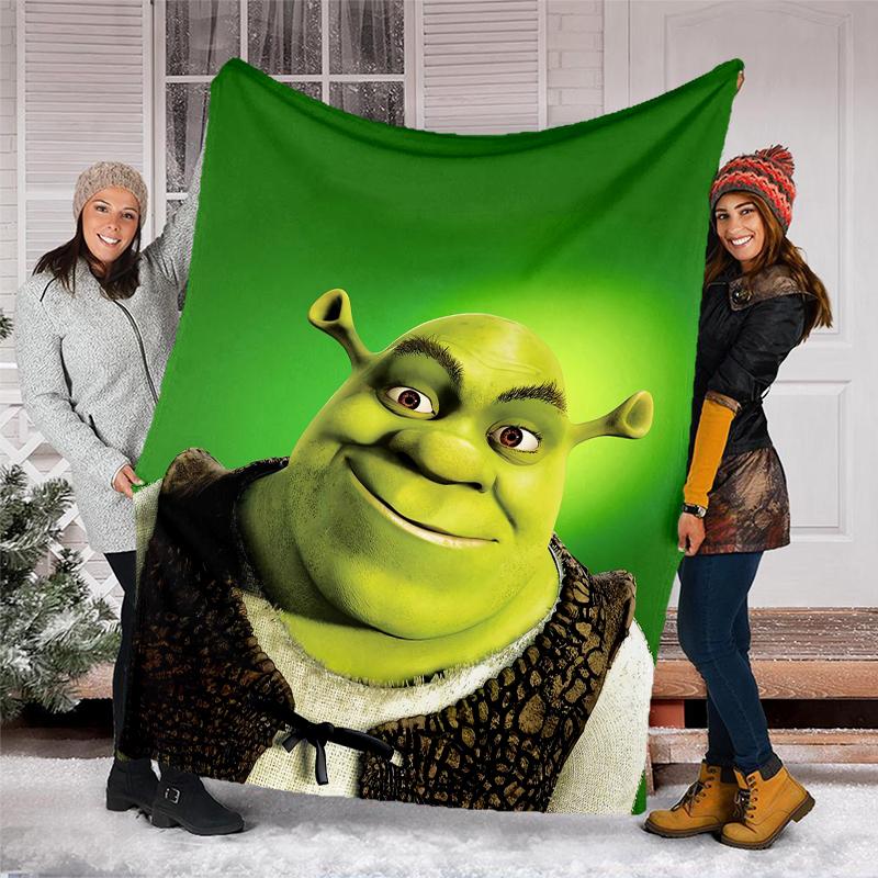 Coperta Stampata a Tema Shrek - Perfetta per Divano, Letto, Viaggio e Uso all'Aperto | Lavabile in Lavatrice, Accogliente e Durevole.