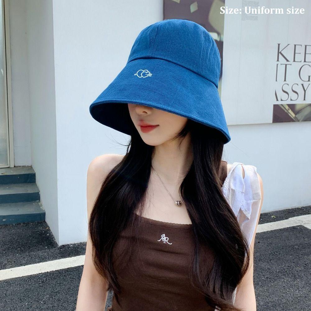 Love Embroidery Fisherman's Hat Foldable Bucket Hat Trendy Sun Hat  Women