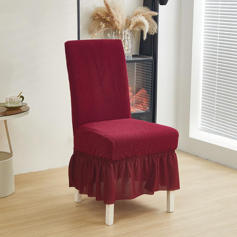 Thickened Chair Cover Elastic One-Piece Dining Chair Cushion Backrest Integrated Hotel Stool Cover Chair Cover Universal
