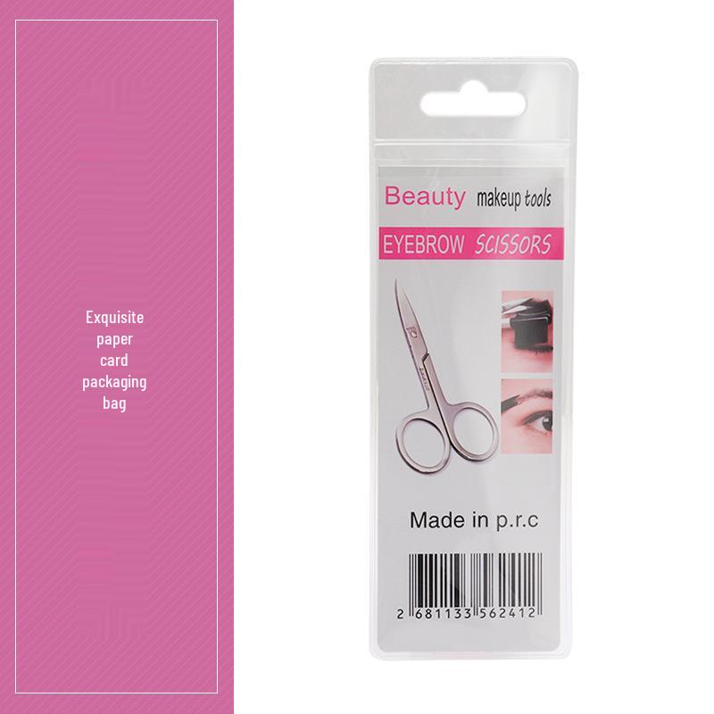 Stainless Steel Eyebrow, Nose, and Beauty Scissors with Round, Curved, and Pointed Heads