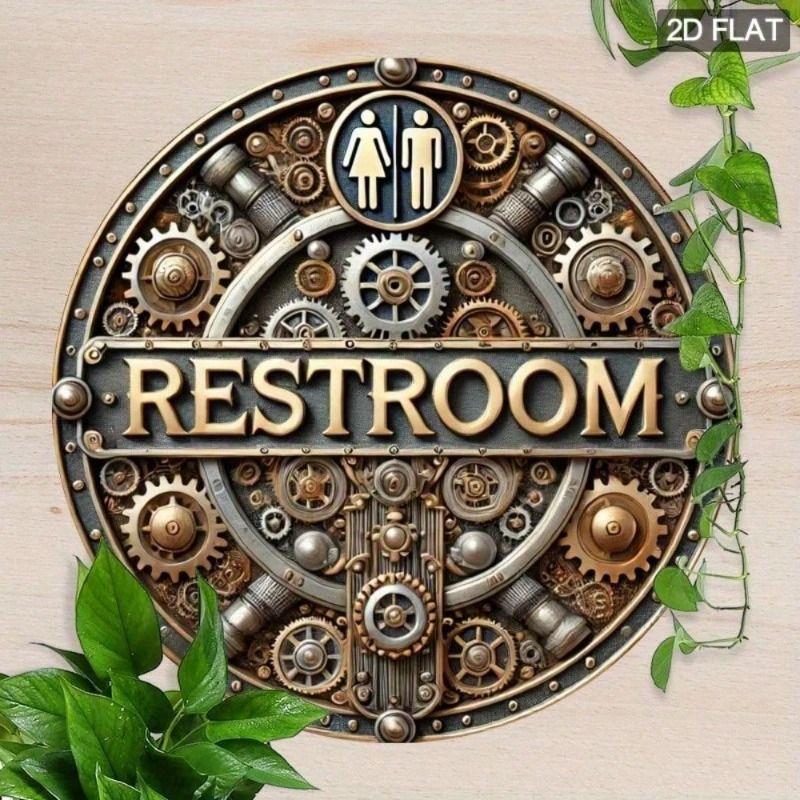 

Metal Wall Art Vintage Industrial Steampunk Round Bar Decor