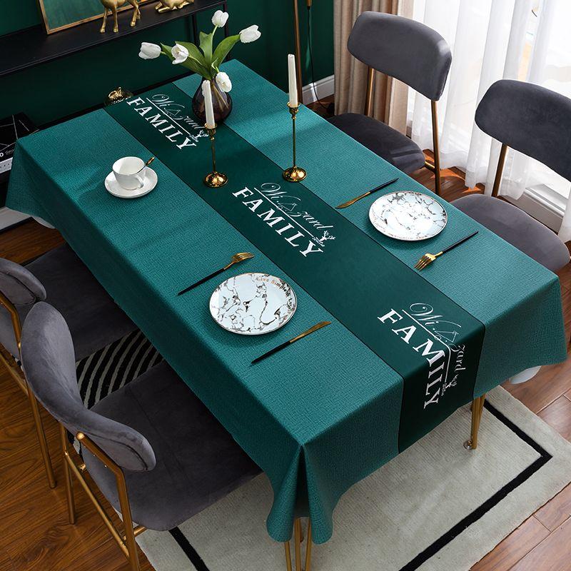 High-end Light Luxury Tablecloth Waterproof, Oil-proof, Anti-scalding and Wash-free PVC Simple Tablecloth Coffee Table Mat