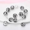 925 Silver Twelve Constellations Leo Aries Virgo Round Charms Beads Fit Qikaola Bracelets DIY Birthday Jewelry Gifts