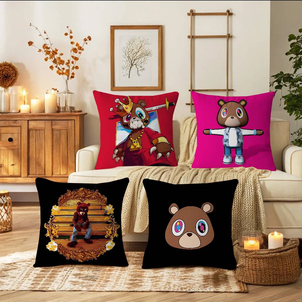 K-Kanye West Bear Personalized Pillow Dust Cover Bedroom Kids Party Decoration Pillowcase Birthday Children Gift