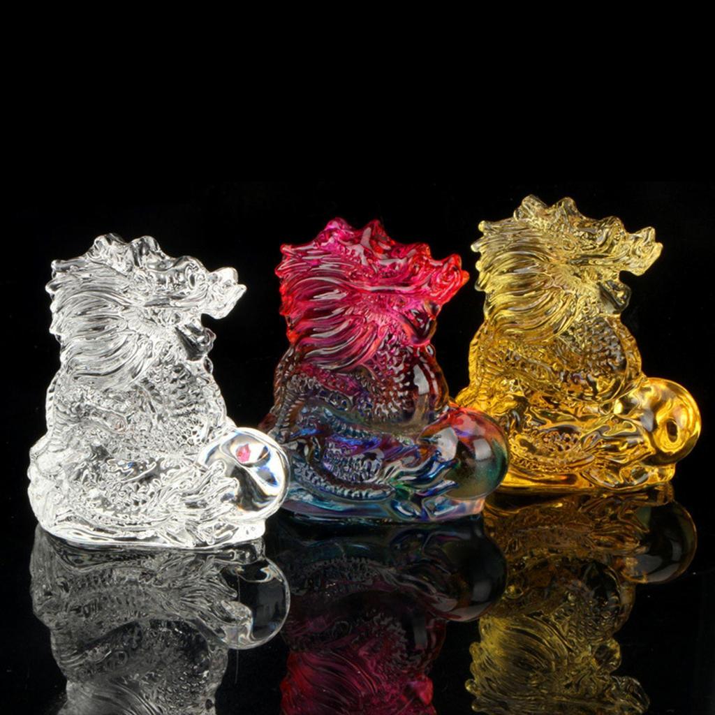 Chinese Dragon Collectible Crystal Ornament for Wealth And Luck