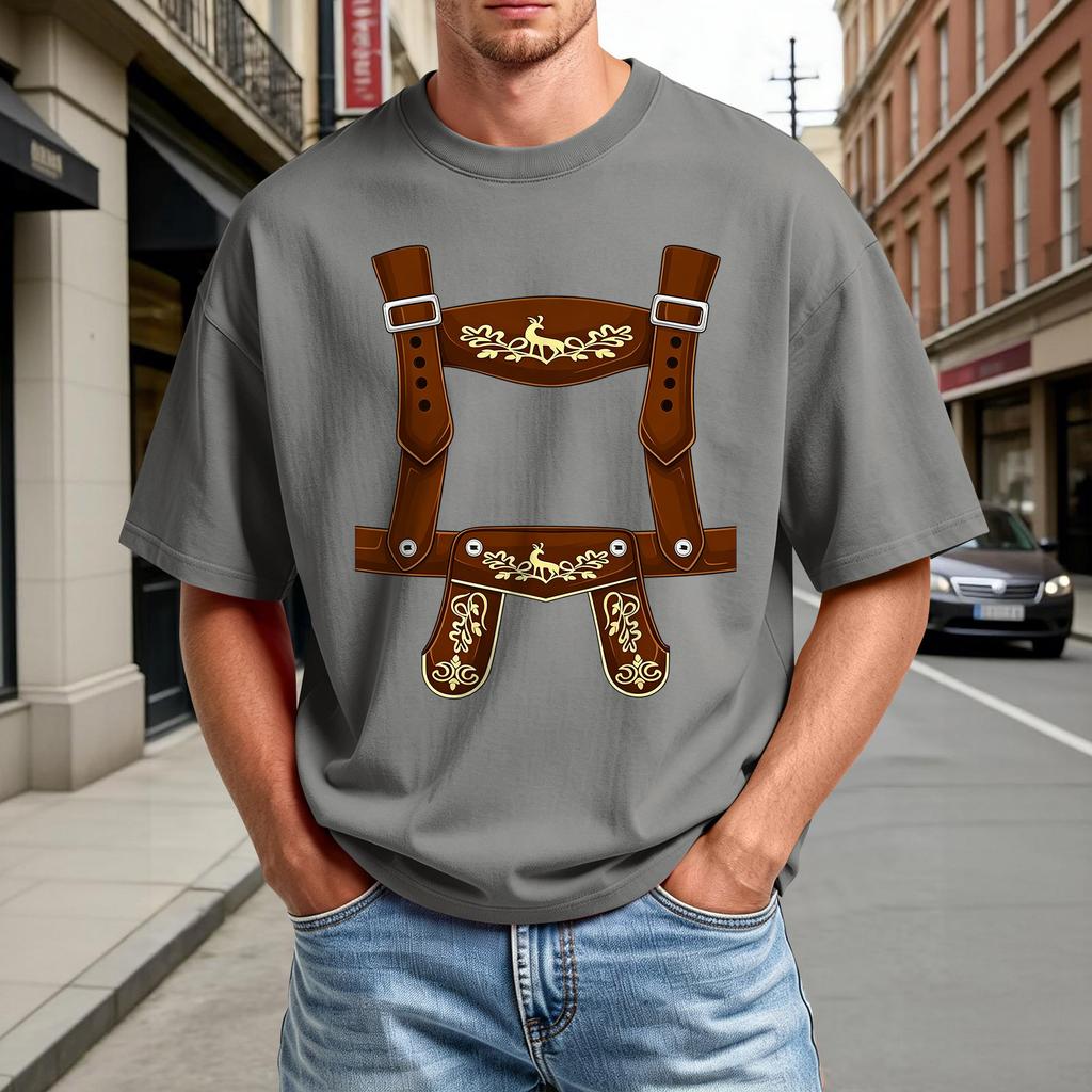 Men's Summer Crew Neck T Shirt Oktoberfest Print Short Sleeve Casual Comfortable Lightweight Tee for Outdoor Activities