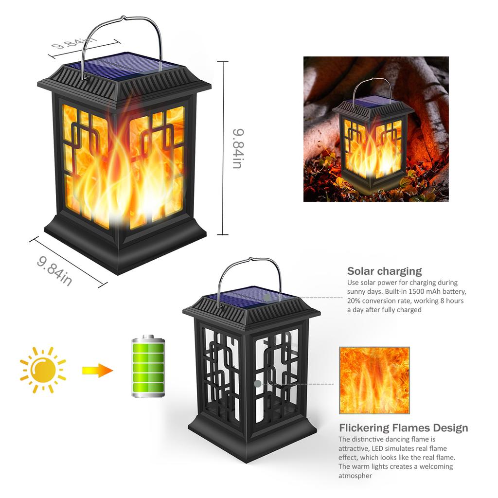 Solar Light Flame Outdoor Wall Garden Floor Plug Light Torch Torch Light