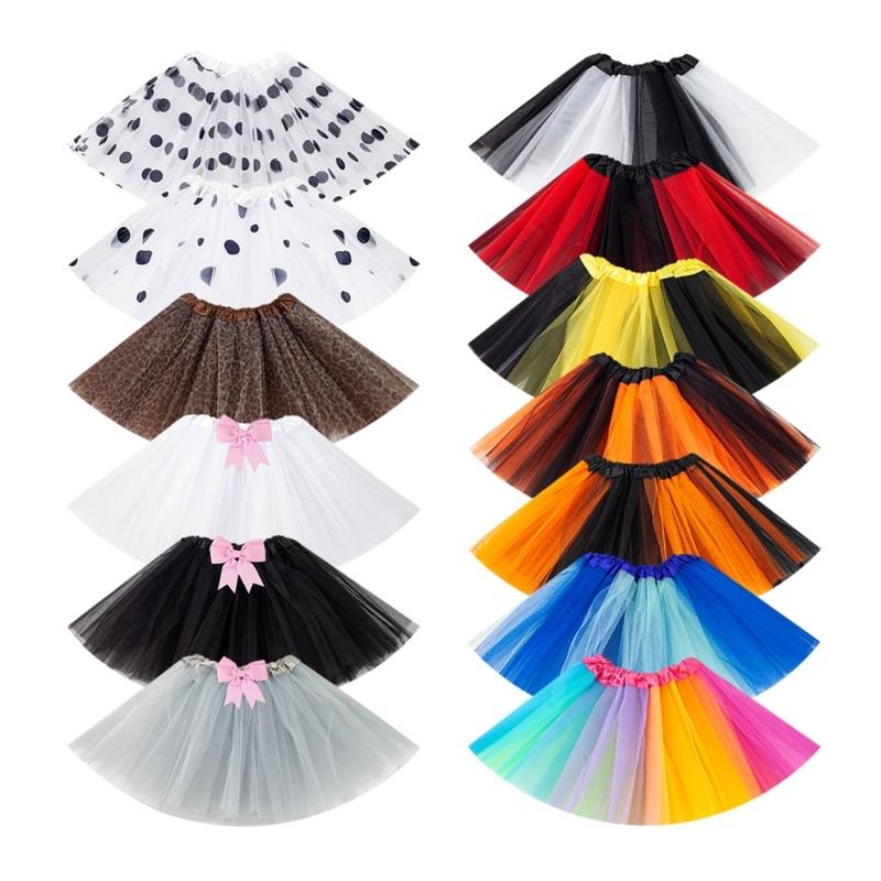 Gonna Tutù Elastica Vita Alta Gonna in Tulle Gonna Tutù in Tulle Stratificata Costumi Cosplay di Halloween per Bambine Adolescenti Regali