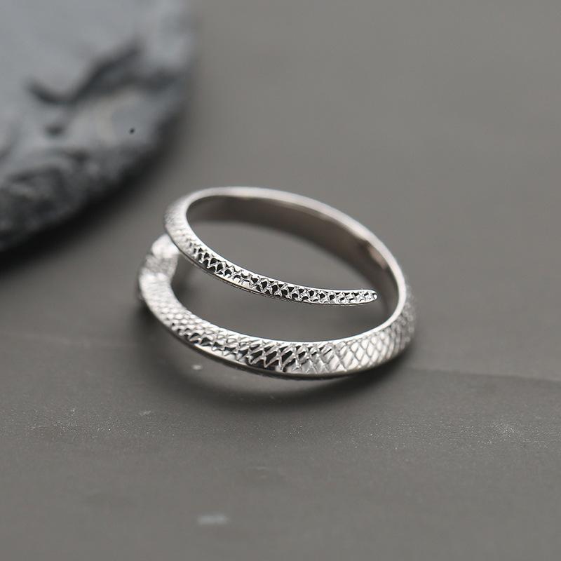 Buyee 925 Sterling Silver Snake Ring Finger for Men Women Unique Fashion Big Animal Fine Jewelry Circle