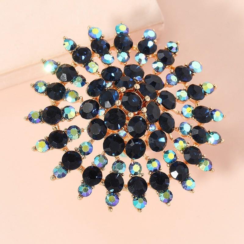 Personalized Japanese Fashion Exaggerated Creative Design Open Ring Simple Exquisite Luxury Full Diamond Sun Flower Ring