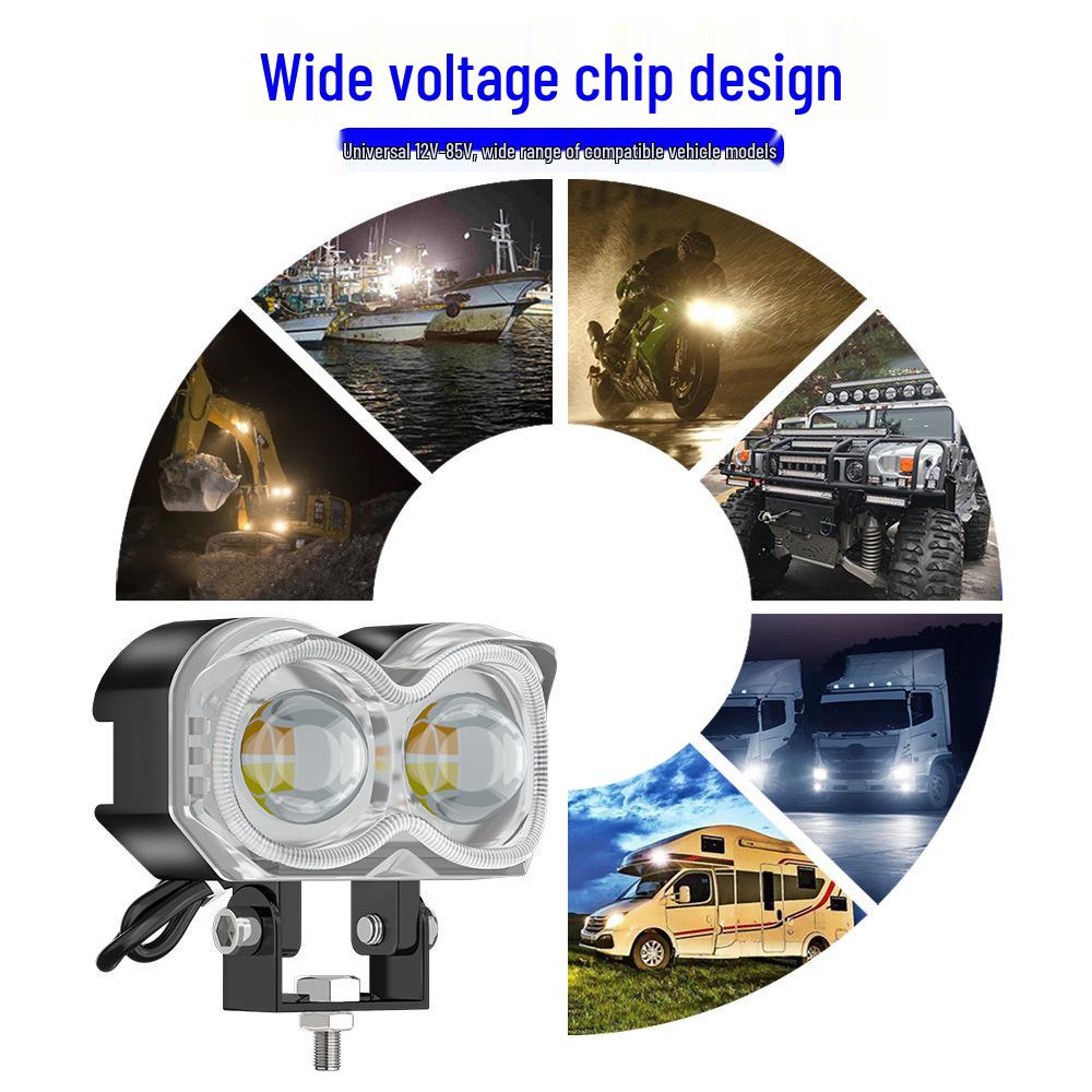 Motorcycle LED Headlight: Colorful Warning Light & Electric Vehicle Front Spotlight