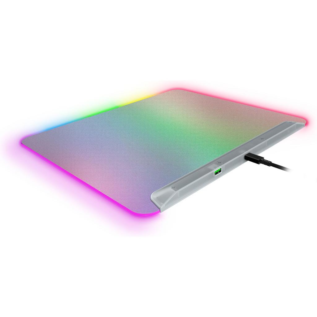 Razer Firefly V2 Pro Phantom White Edition Gaming Mousepad with 360x278 Japanese Distributor Warranty Micro-Textured Surface, Non-Slip Base, Backlit,
