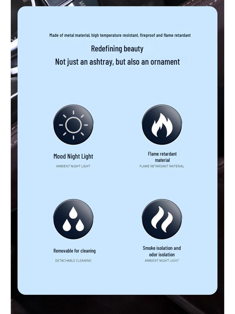 LED Ashtray with Lid for Lynk & Co New Energy ZERO (Models 01, 02, 03, 05, 06, 09)