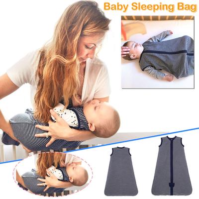 Baby Stripe Zipper Neugeborene tragbare Decke Baumwolle Swaddle Wrap Schlafsack