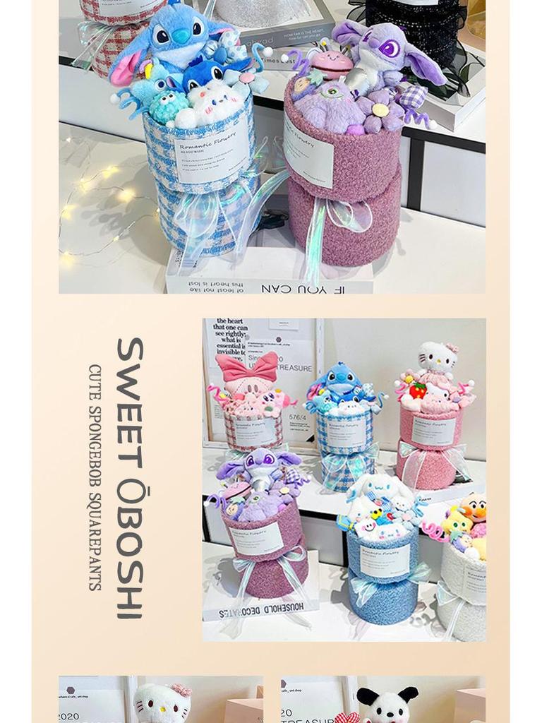 Kirby Sanrio Kuromi & Melody Plush Doll Bouquet - Perfect Christmas or Birthday Gift
