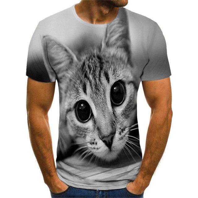Streetwear T-shirt Stampa 3D Pugilato Creativo Divertente Gatto Carino Estate Uomo Girocollo Manica Corta Comoda Casual Personalità
