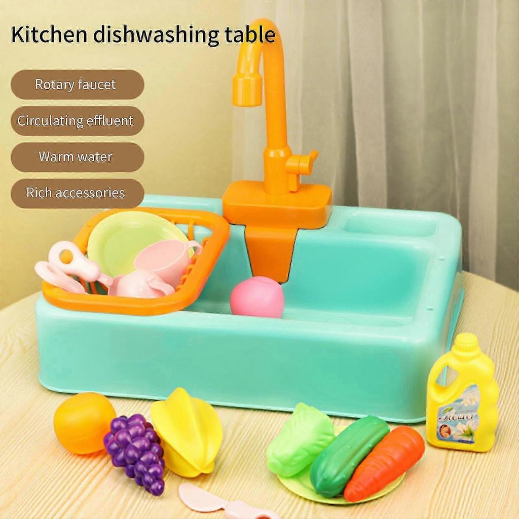 Analog Electric Dishwasher Sink Children's Role Playing Kitchen Set Toys Kids Toy Pretend Play Accessory [jkw]