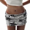 European-American Style Sexy Sequin Star Low-Waist Knit Mini Skirt - Versatile Street Fashion Women's Skirt