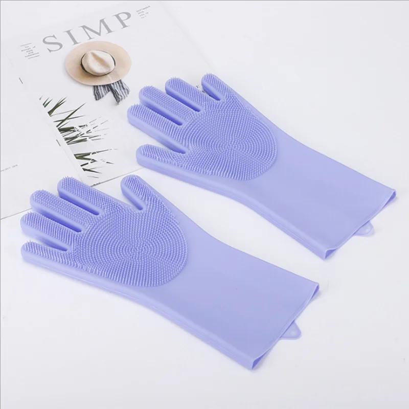 Silicone Dishwashing Gloves, Magic Shower Gloves, Room Specific Durable, Wear-resistant, Waterproof Rubber Gloves