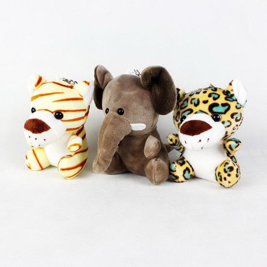 Animal Keychain Jungle Animal Monkey Tiger Lion Giraffe Elephant Leopard Doll