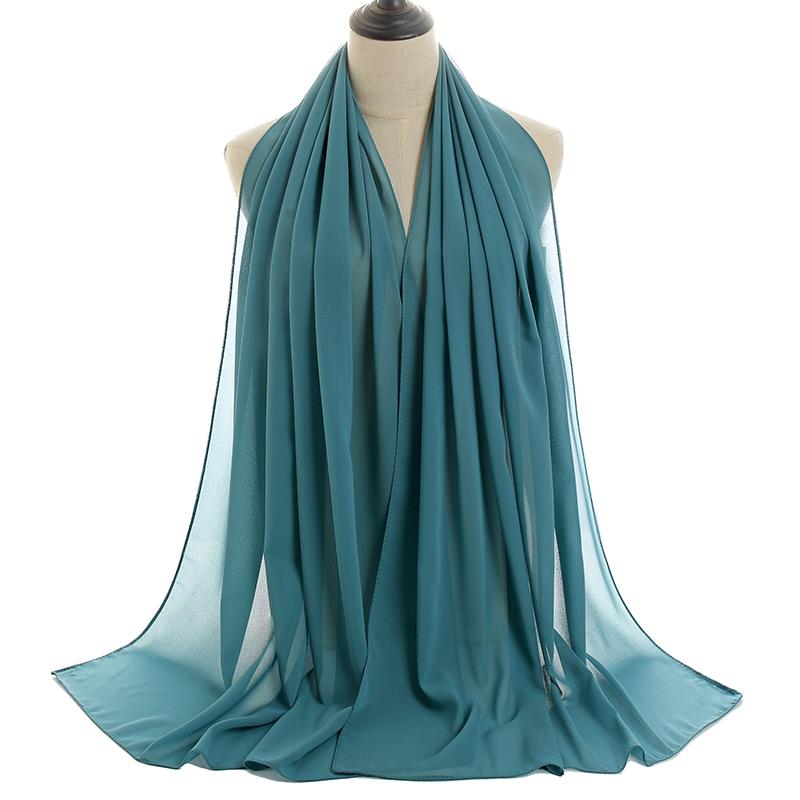 Good Stitching Muslim Chiffon Hijabs for Women Solid Chiffon Shawl Scarf Head Wraps Foulard Femme Hijab Scarves Muslim Turban