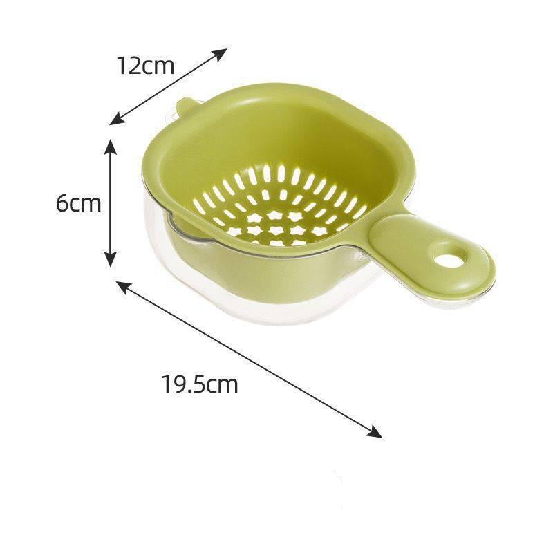 

1pcs Dopamine Drainage Basket Fruit Washing Artifact Double-layer Food Grade Thick Wall Hanging Fruit Basket Kitchen