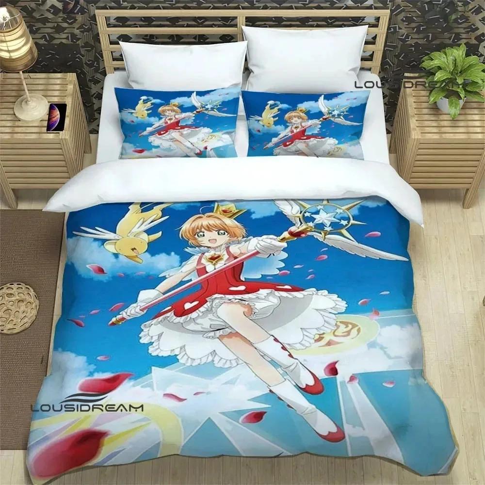 3D Print Anime Card Captor Sakura Bedding Set Double Twin King Duvet Cover Comforter Pillowcase Boys Girls Adults Bedroom