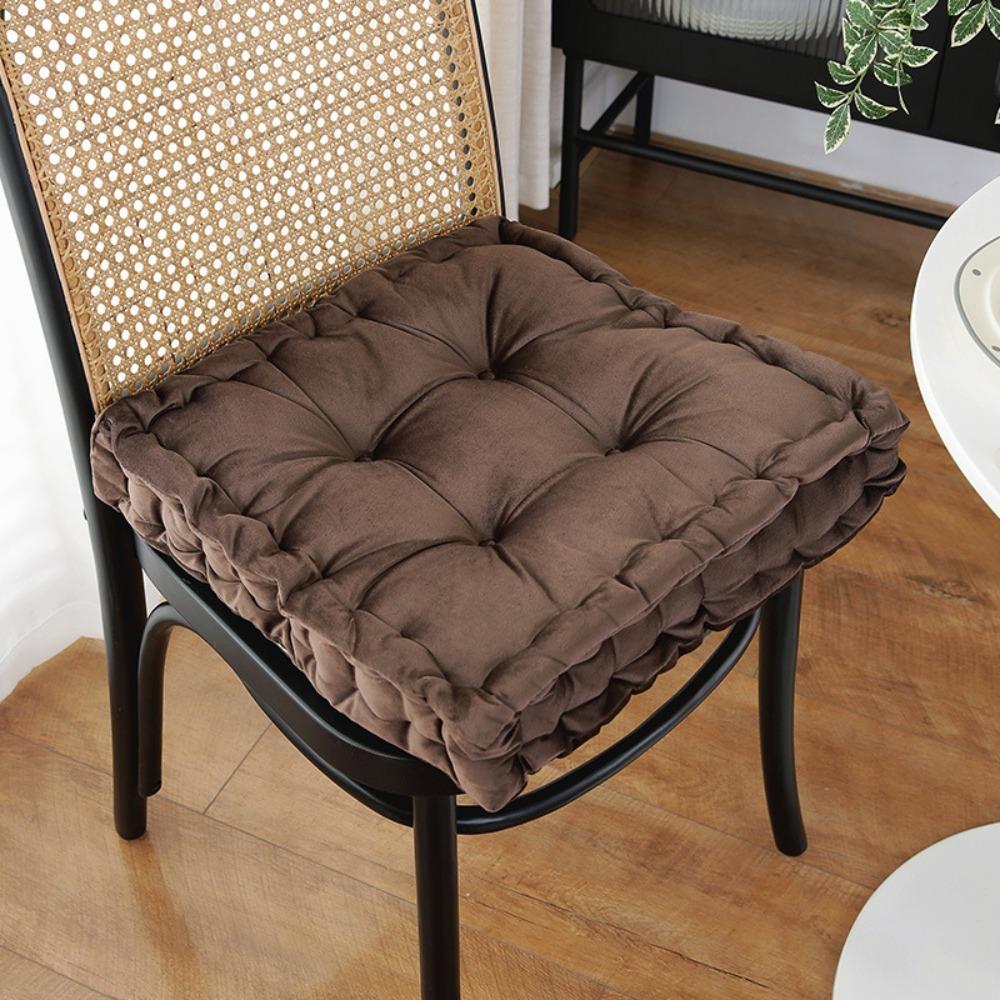 Square Chair Cushion Thicken Seat Pad Home Decor Velvet Tatami Cushion  Office