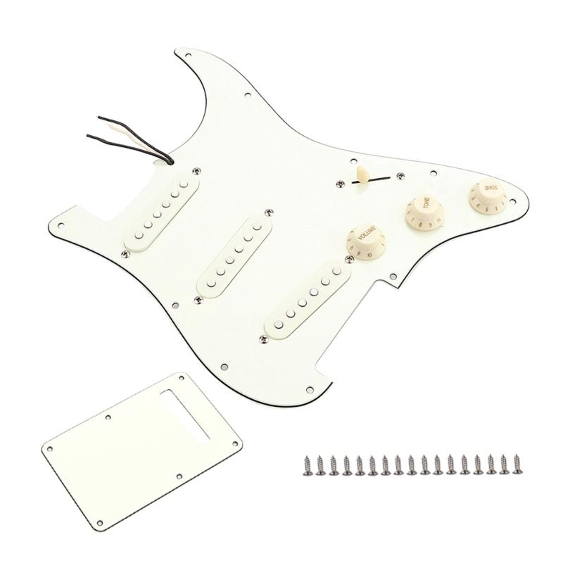 Prewired Pickups Set Loaded Pickguard Pickups Guitar Alnico 5 Pickups SSS Single Coil Pickups Cover Set Loaded Humbucker белый