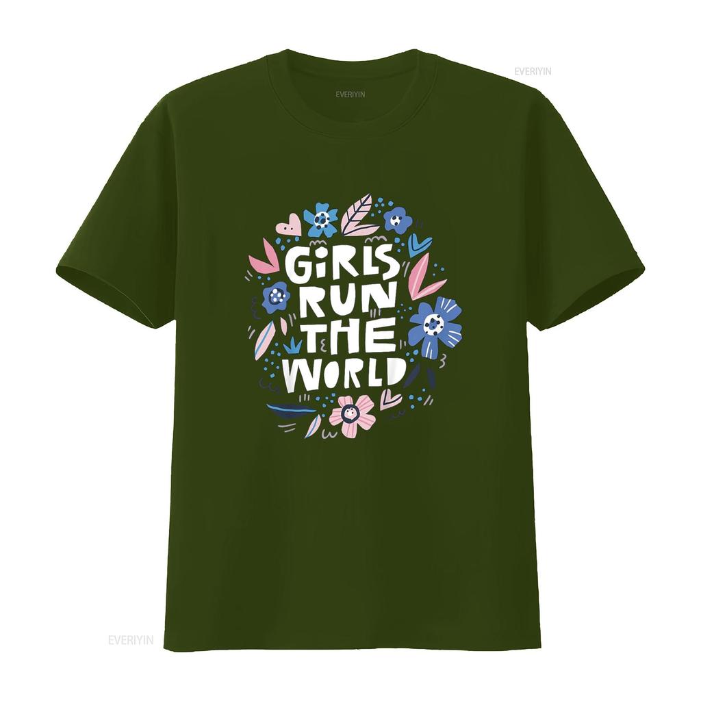 Girls Run The World T Shirt For Women And Kids vintage Washed Versatile homme Comfortable Stretched Soft Top For Everyday Wear