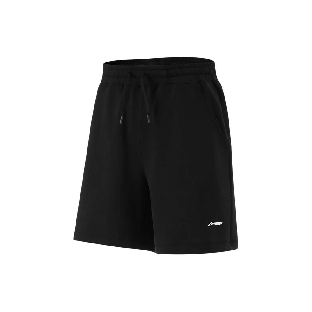Li-Ning Fitness Series Solid Color Lace-Up Loose Casual Shorts Women Shorts Black AKSU472-2