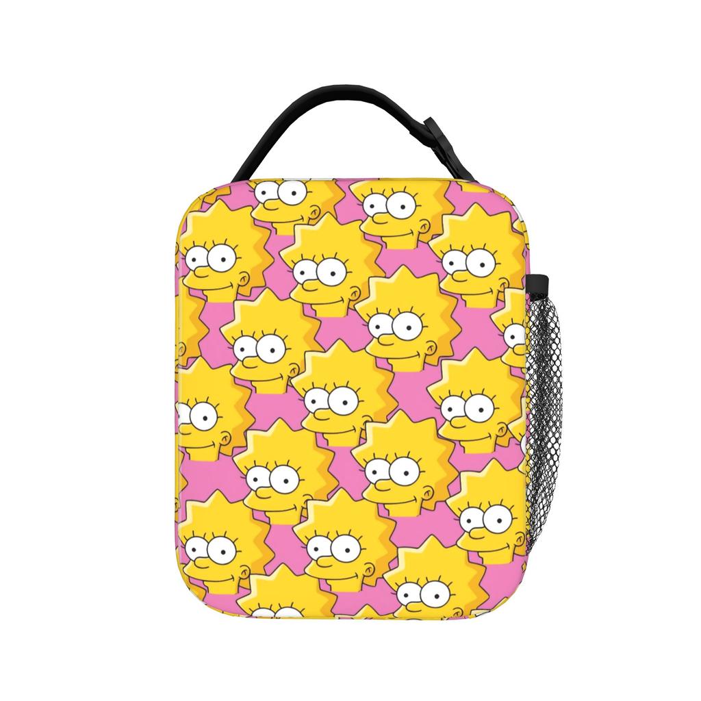 Anime S-Simpsonss Cartoon Insulated Lunch Bag for Men Women Food Container Bags Reusable Cooler Thermal Lunch Boxes For Travel