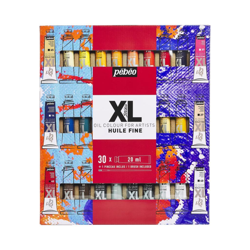 Pebeo Oil Paint XL Set X 30 Colors 1 Brush (20ml + Included)