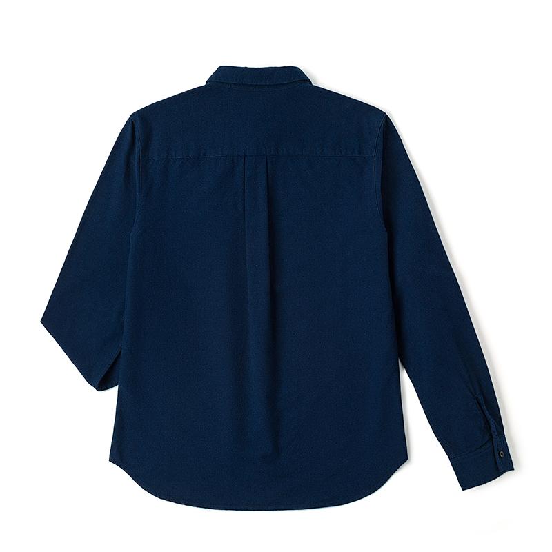 Standard Version Fleece Long Sleeve Shirt With Small Embroidered Logo Detail Men Shirts Navy-Blue LMT009100206784A06854