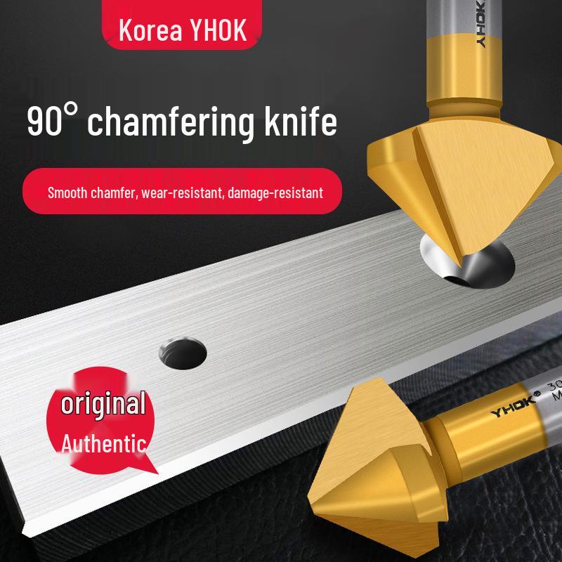 YHOK Coated Cobalt Straight Shank 90° Countersink Drill Bit for Hole Deburring