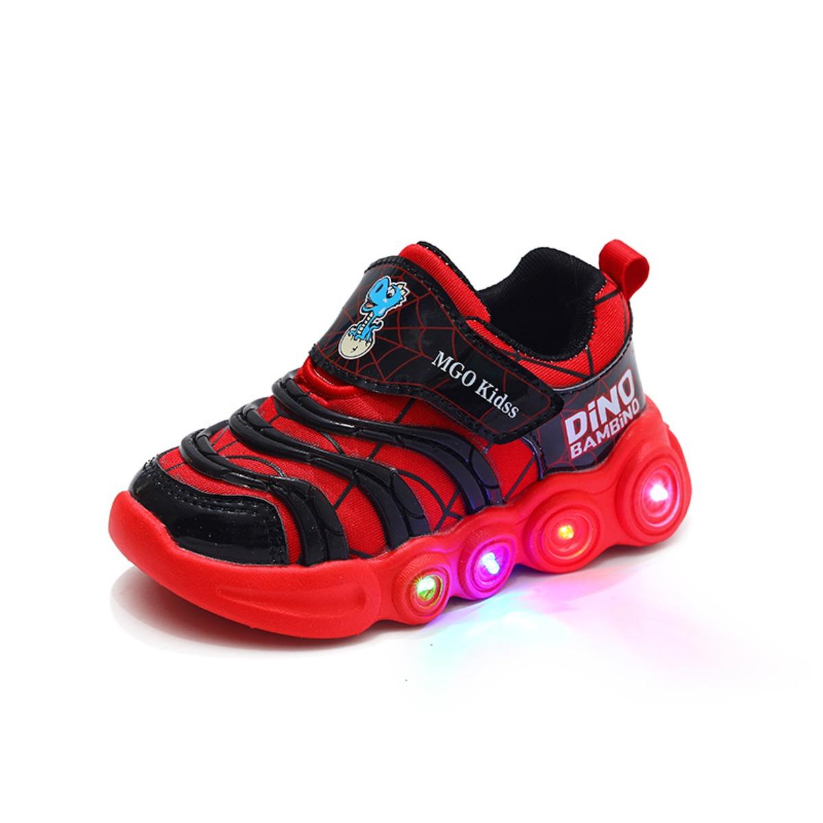 Детские кроссовки, повседневная обувь для мальчиков, весенне-летняя сетчатая дышащая студенческая обувь, детская нескользящая повседневная обувь 21 красный