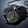 Collane Runiche Vichinghe Mitologia Norrena Vintage Uomo Acciaio Inossidabile Solido Vegvisir Triquetra Nodo Celtico Amuleto Ciondolo Gioielli
