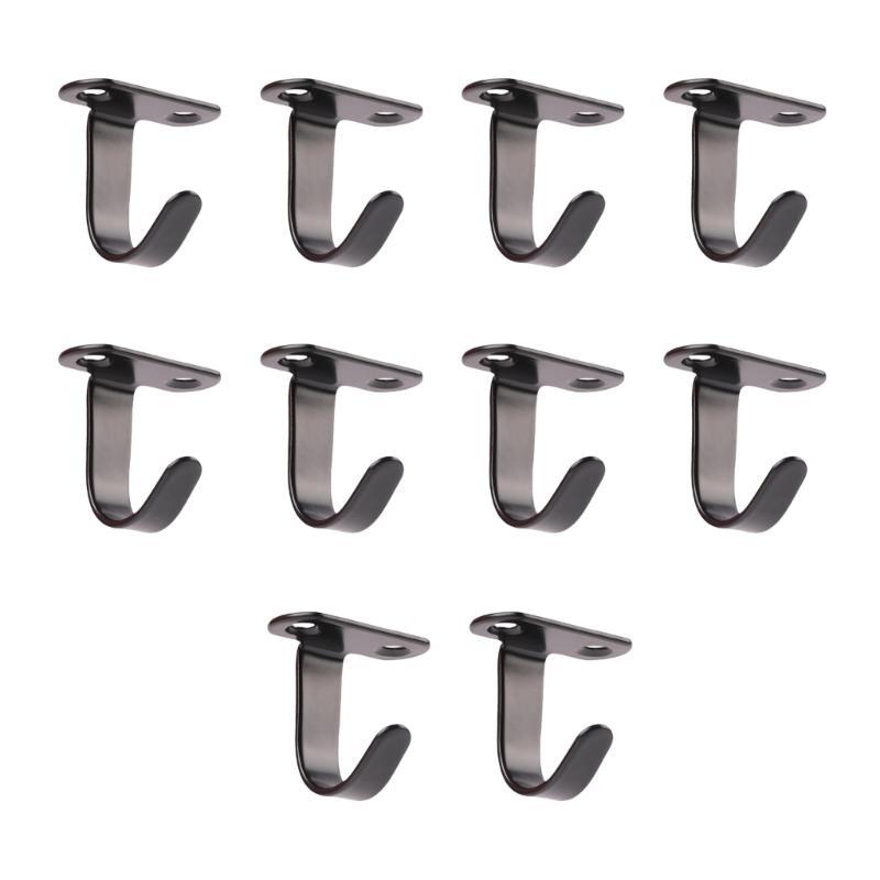 Pack of 10 Black Stainless Steel Hooks for Garage or Closet Metal Ceiling Hook top sale