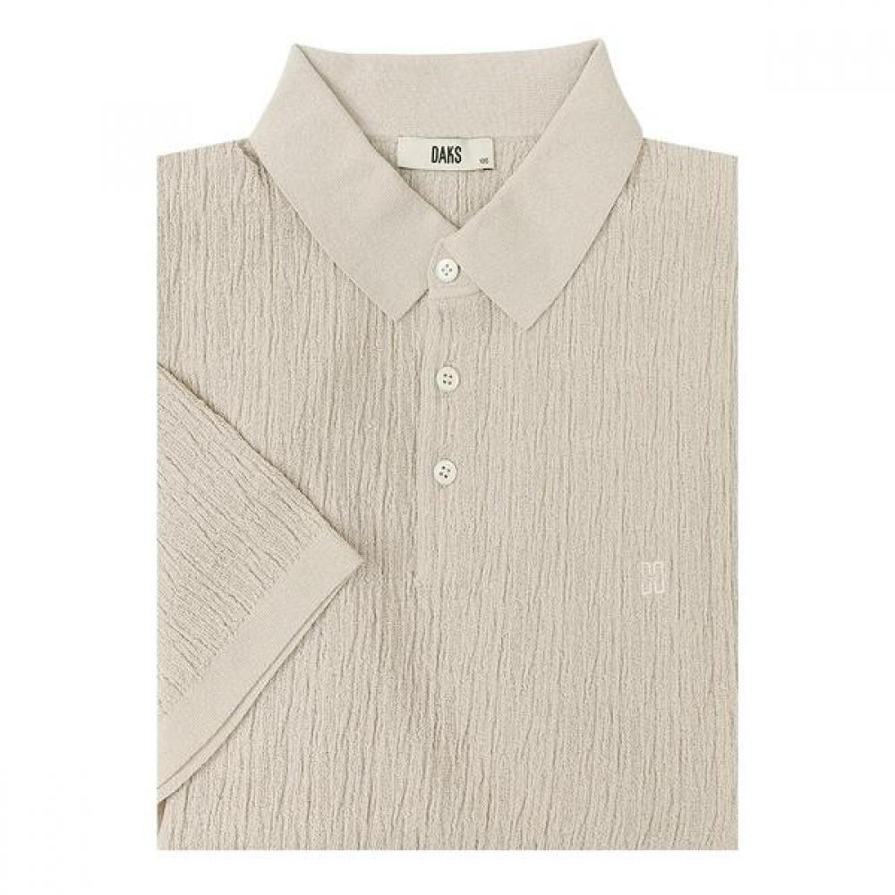 Daks 26ss Cotton Blend Pleats Texture Collar Knit Dms1swts106i1 DMS1SWTS106-I1/95