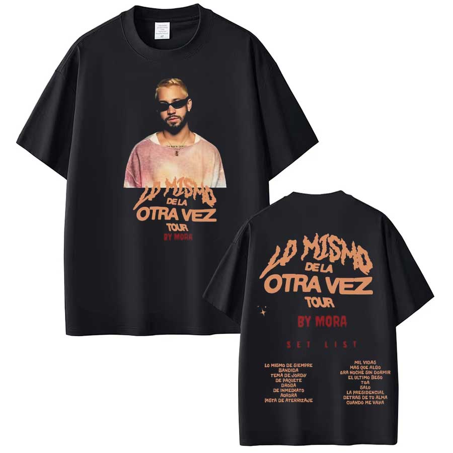 Rapper Mora Lo Mismo De La Otra Vez Tour 2025 T Shirt for Unisex Women Streetwear Tops 100 Cotton TShirt 09303