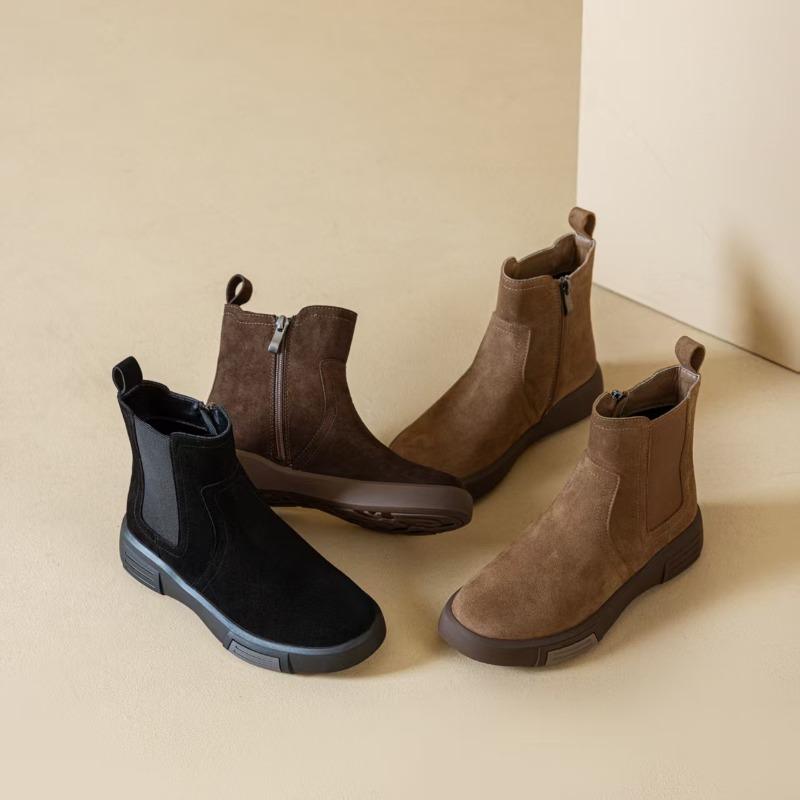 New Autumn and Winter Shoes: Retro Ankle Boots, Women's Versatile Thickened Boots, Leather Boots