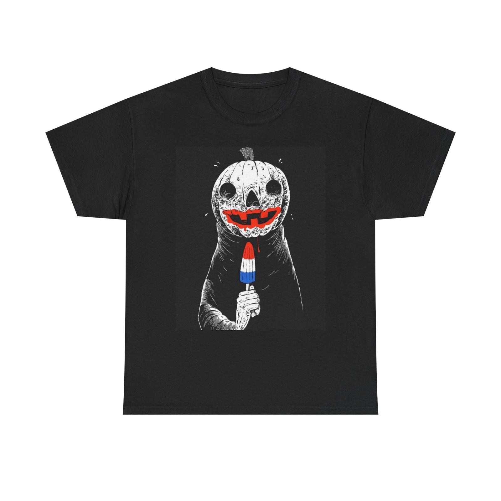 

Ice Pop Graphic T Shirt Mens Womens Tees Top Pumpkin Head Art Unisex Heavy Cotton Tee 4XL