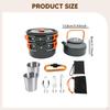 Camping Cookware Kit Cooking Set Ergonomic Pot Frying Pan Kettle for Barbecue Fishing