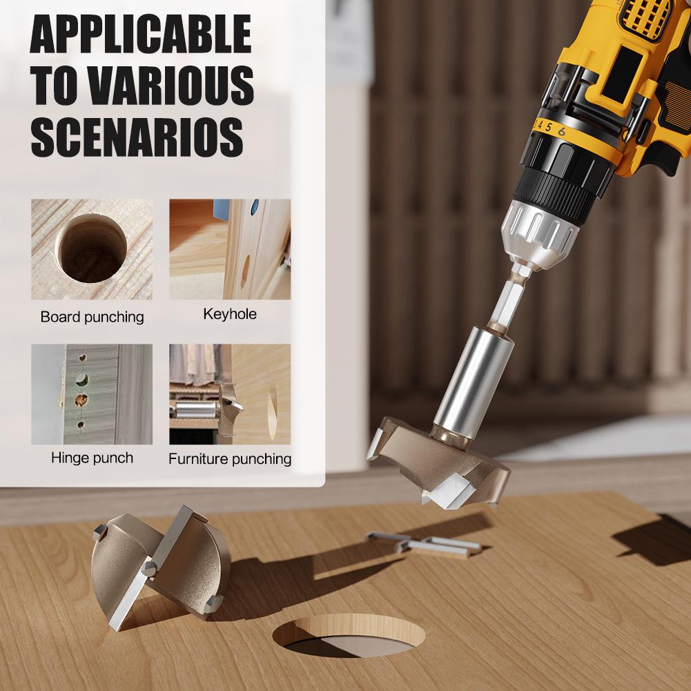 Hexagonal Handle Professional Woodworking Three-Tooth Alloy Hole Opener